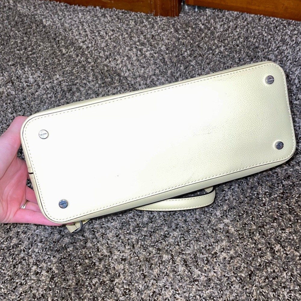 Calvin Klein Pale Yellow Pebble Leather Shoulder Bag - Picture 7 of 11